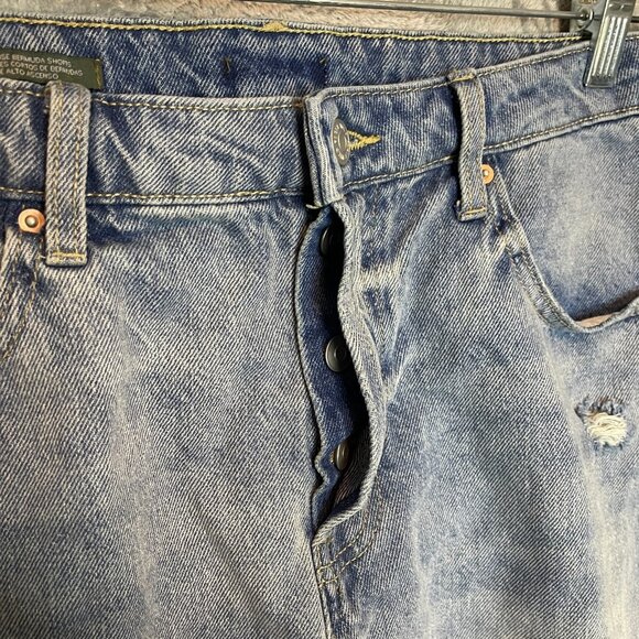 Wild Fable Women 90s Baggy Grunge Distressed High Rise Bermuda Denim Shorts 12 - Picture 7 of 14